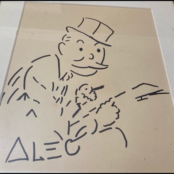 Alec Monopoly Framed Sketch Rare - Picture 2 of 4